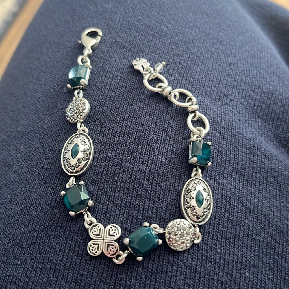Lucky Brand blue gem and silver bracelet